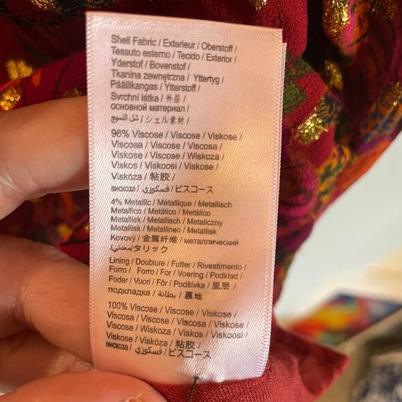 FARM Rio Banana Flowers dress size Large *missing beaded tie* - Picture 11 of 16